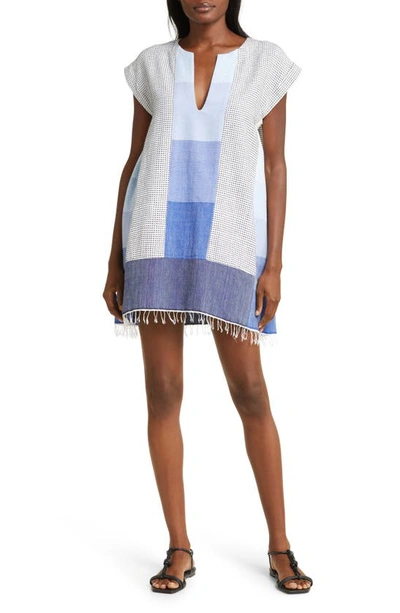 Shop Lemlem Elina Cotton Blend Cover-up Caftan In Sisay Blue