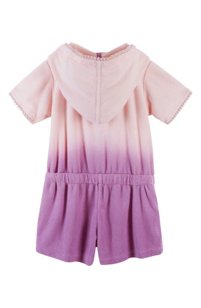 Shop Andy & Evan Ombré French Terry Cover-up Hooded Romper In Purple Ombre
