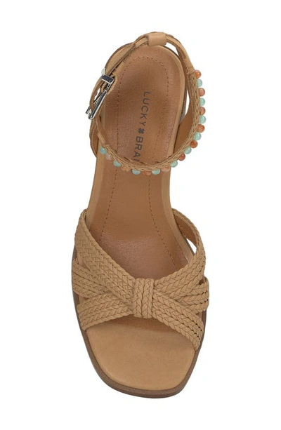 Shop Lucky Brand Jathan Ankle Strap Sandal In Sandstorm/ Sa Smhshl