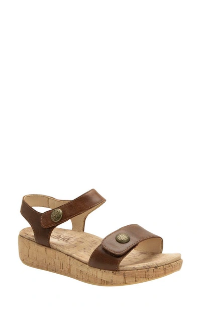 Shop Alegria By Pg Lite Marta Ankle Strap Platform Wedge Sandal In Walnut