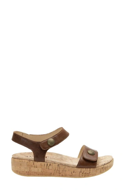 Alegria By Pg Lite Marta Ankle Strap Platform Wedge Sandal In Walnut