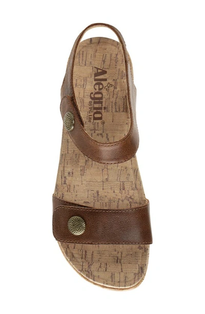 Alegria By Pg Lite Marta Ankle Strap Platform Wedge Sandal In Walnut