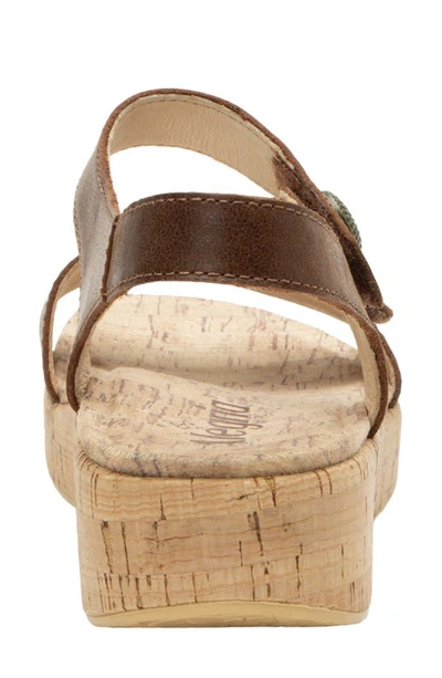 Alegria By Pg Lite Marta Ankle Strap Platform Wedge Sandal In Walnut