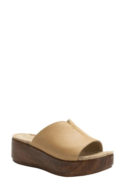 Shop Alegria By Pg Lite Triniti Platform Wedge Slide Sandal In Fawn