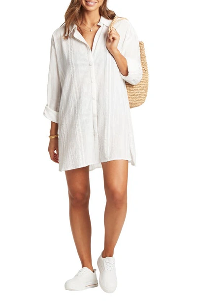 Shop Sea Level Heatwave Cover-up Shirtdress In White