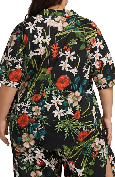 Artesands Plus Size Wander Lost Grainger Button-front Top In Black