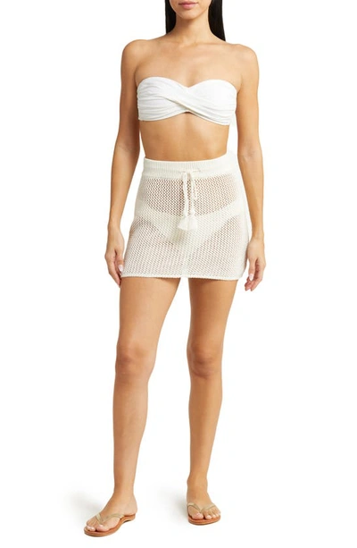 Shop L*space Coast Is Clear Sheer Cover-up Miniskirt In Cream