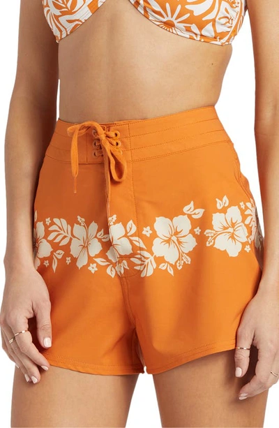Shop Billabong On Island Time Cover-up Shorts In Dried Mango