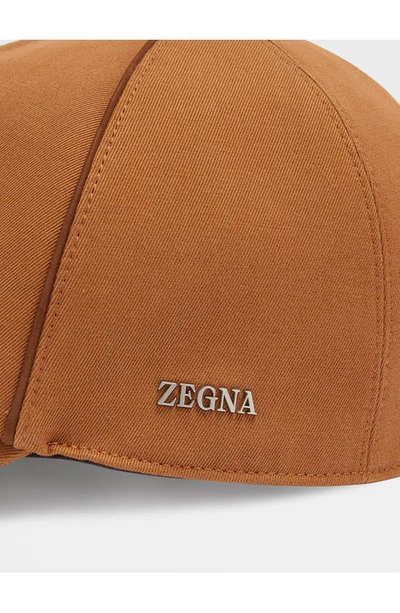 Shop Zegna Cotton & Wool Adjustable Baseball Cap In Foliage