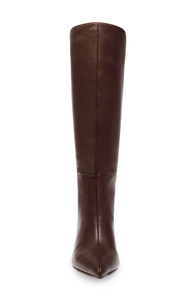 Shop Steve Madden Lavan Pointed Toe Knee High Boot In Brown Leather