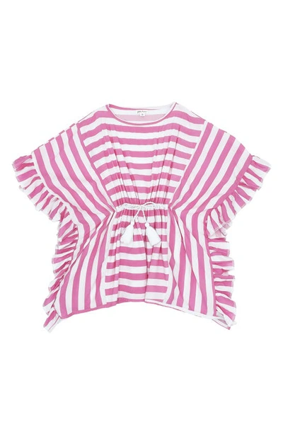 Shop Feather 4 Arrow Kids' Summer Time Stripe Cover-up Caftan In Prism Pink