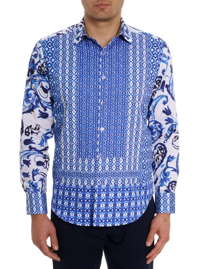Shop Robert Graham Limited Edition The Thera Long Sleeve Button Down Shirt In Blue