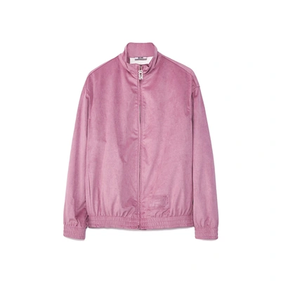 Shop Gcds Alcantara Track Jacket In Pink