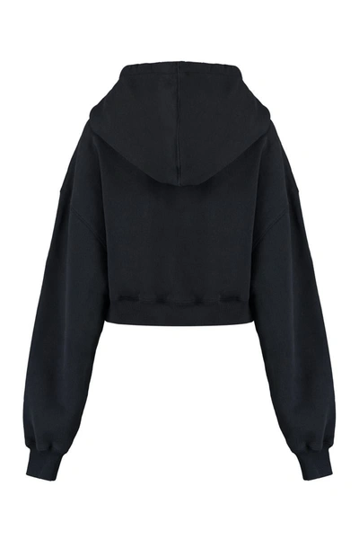 Shop Off-white Cropped Hoodie In Black