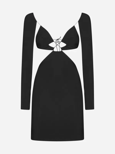 Shop Amazuìn Azhar Cut-outs Mini Dress In Black