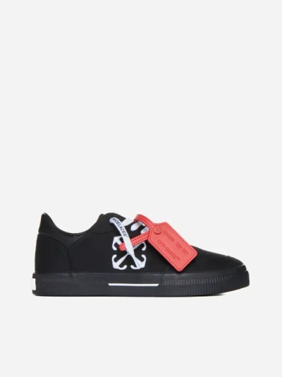 Shop Off-white Low Vulcanized Canvas Sneakers In Black,white