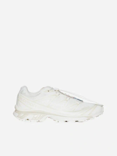 Shop Salomon Xt-6 Unisex Mesh Sneakers In Vanilla,white