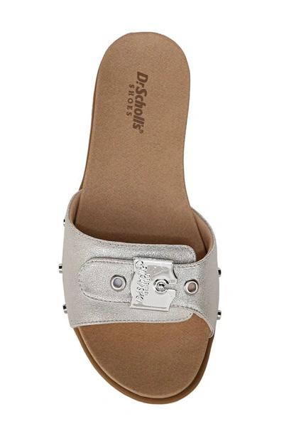 Shop Dr. Scholl's Nice Iconic Slide Sandal In Silver