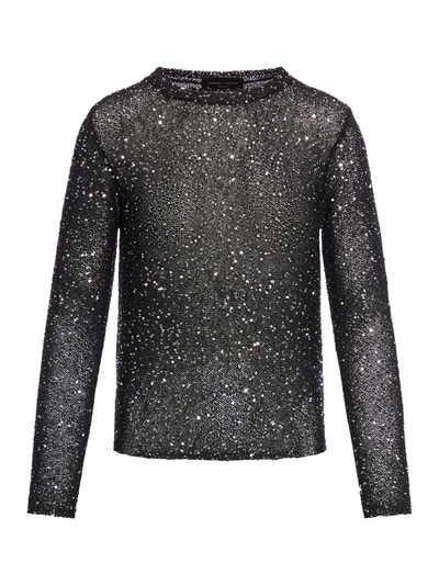 Shop Roberto Collina Sweater With Sequins In Black