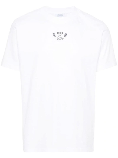 Shop Off-white Bandana Arrow Cotton T-shirt In White Black