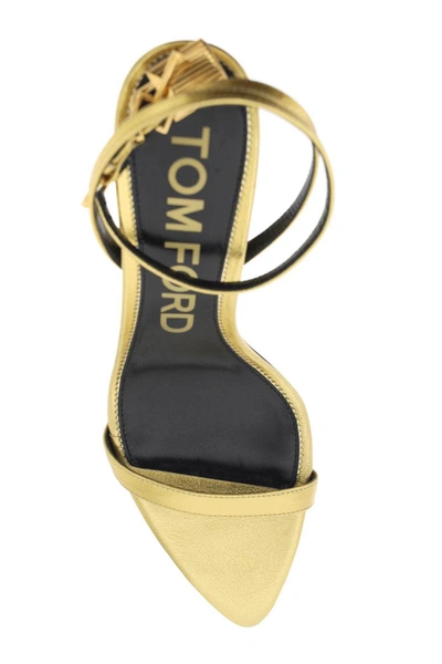 Shop Tom Ford Padlock Sandals In Gold
