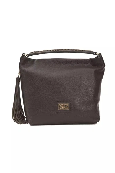 Shop Pompei Donatella Brown Leather Shoulder Bag