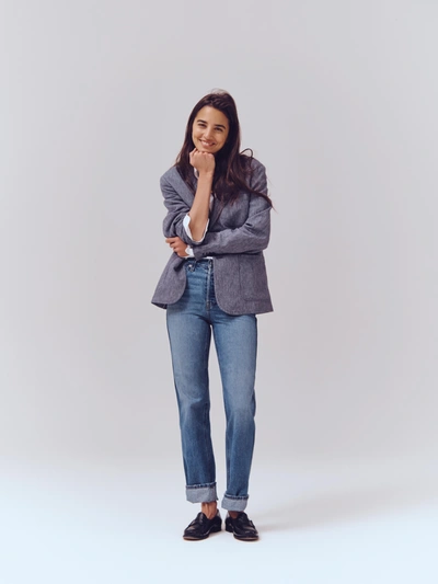 Shop Alex Mill The Carla High-rise Straight In Vintage Medium Indigo