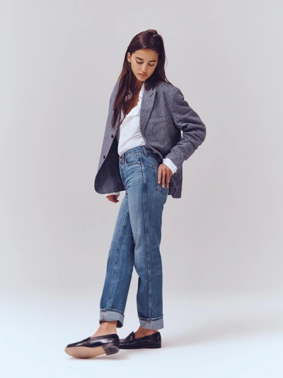 Shop Alex Mill The Carla High-rise Straight In Vintage Medium Indigo