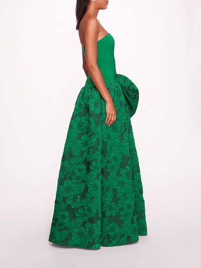 Shop Marchesa Calathea Gown In Emerald