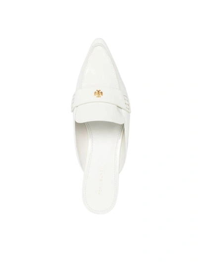 Shop Tory Burch Pointed Ballet Loafer Mule Shoes In White