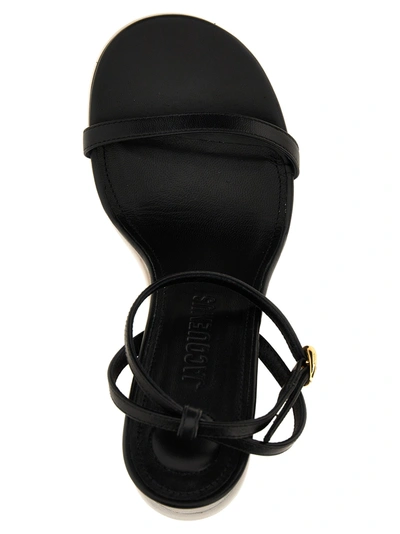 Shop Jacquemus Les Doubles Sandales Sandals White/black