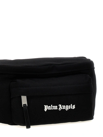 Shop Palm Angels Logo Print Fanny Pack Crossbody Bags White/black