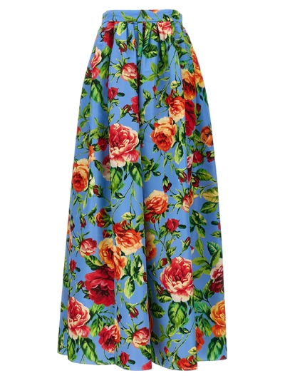 Shop Carolina Herrera Long Floral Skirt Skirts Multicolor