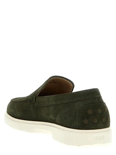 Shop Tod's Pantofola Loafers Green