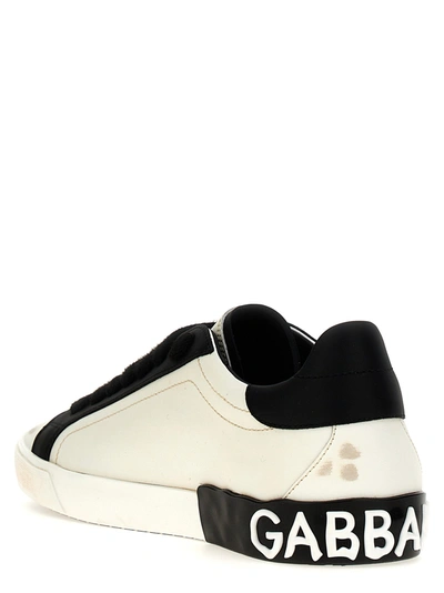 Shop Dolce & Gabbana Portofino Vintage Sneakers White/black