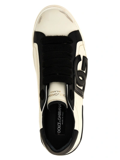 Shop Dolce & Gabbana Portofino Vintage Sneakers White/black