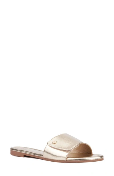 Shop New York And Company Adelle Slide Sandal In Gold