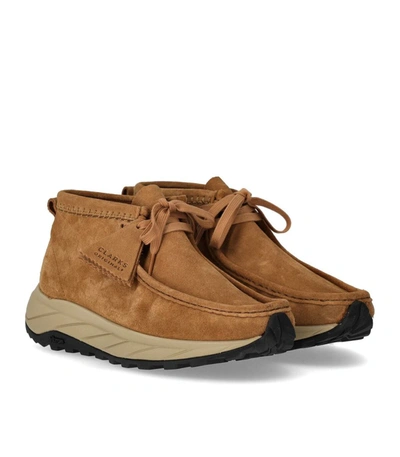 Shop Clarks Wallabee Eden Light Brown Ankle Boot In Leather