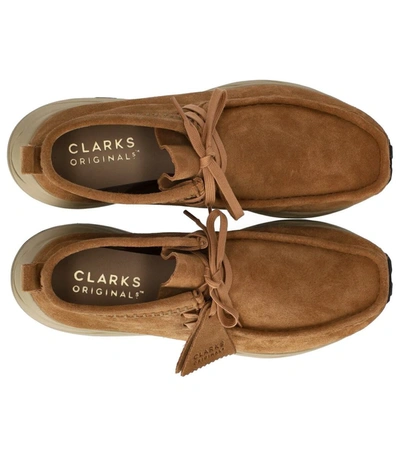 Shop Clarks Wallabee Eden Light Brown Ankle Boot In Leather