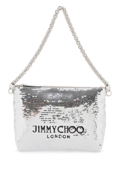 Shop Jimmy Choo Callie Shoulder Bag In Silver
