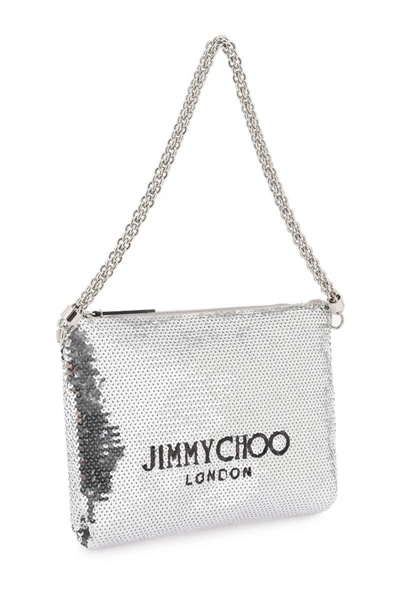 Shop Jimmy Choo Callie Shoulder Bag In Silver