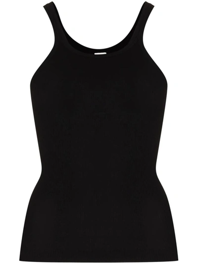 Shop Re/done Ribbed Top In Black