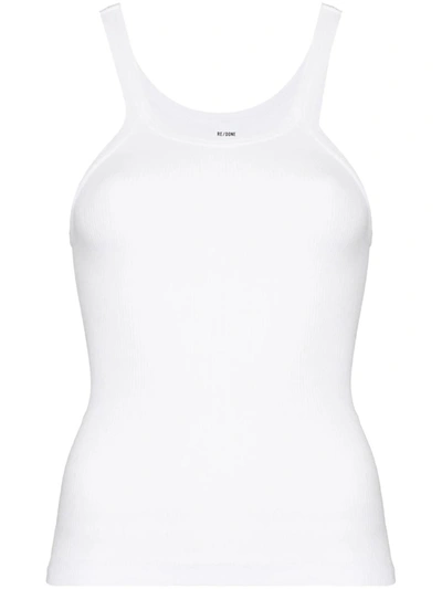 Shop Re/done Ribbed Top In White