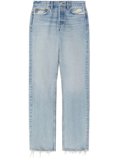 Shop Re/done Easy Straight Jeans In Blue