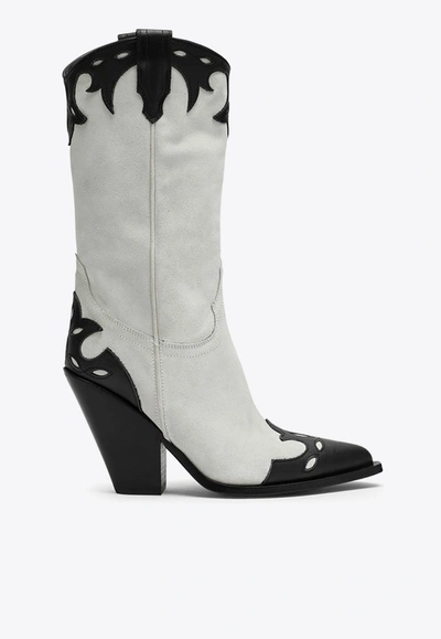 Shop Sonora 80 Rodeo Suede Mid-calf Boots In White