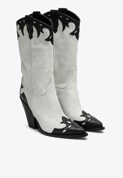 Shop Sonora 80 Rodeo Suede Mid-calf Boots In White