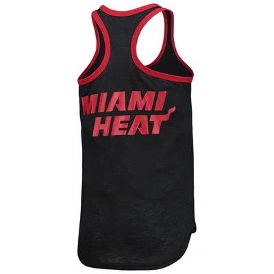 Shop G-iii Sports By Carl Banks Black Miami Heat Showdown Scoop Neck Racerback Tank Top
