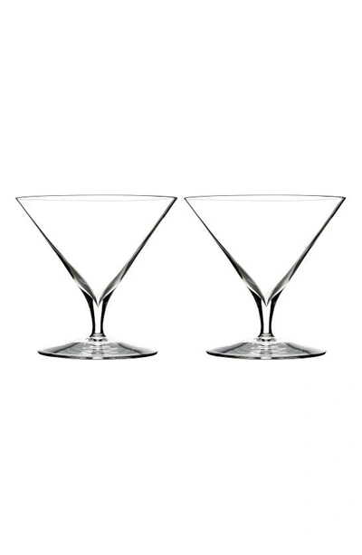 Shop Waterford 'elegance' Fine Crystal Martini Glasses In Clear