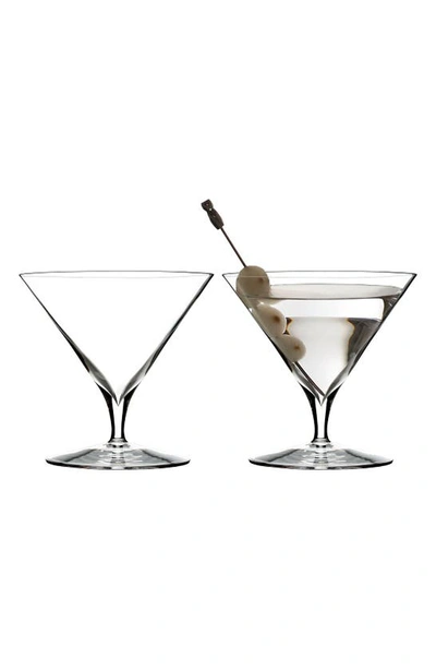 Shop Waterford 'elegance' Fine Crystal Martini Glasses In Clear