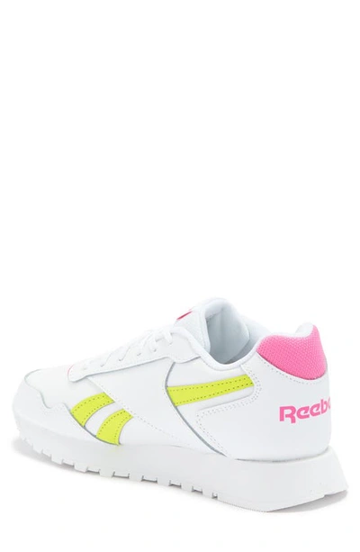 Shop Reebok Glide Sneaker In White/ Pink/ Acid Yellow